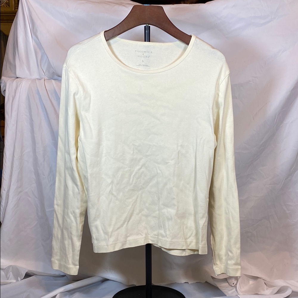 Preswick & Moore Cream Long Sleeve Tee